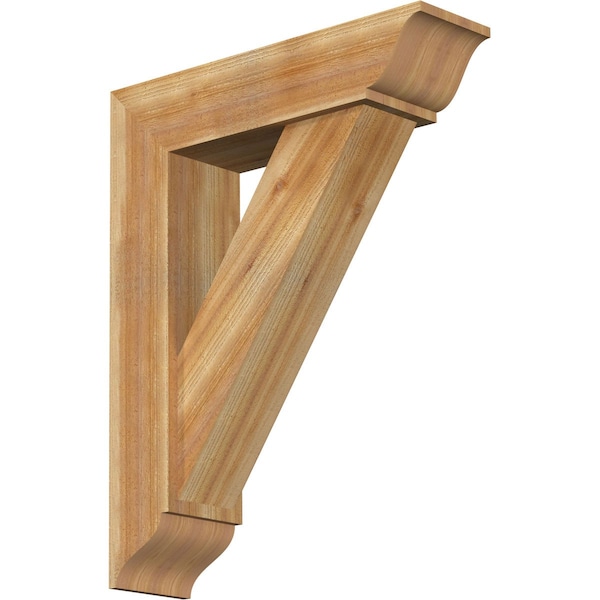 Ekena Millwork Traditional Traditional Rough Sawn Bracket w/ Offset Brace, Western Red Cedar, 8"W x 30"D x 38"H BKT0806X30X38TRA01RWR - main